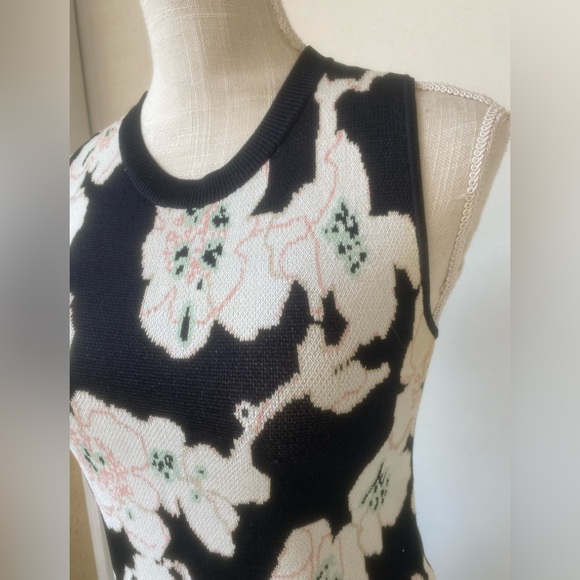 rachel rachel roy floral sweater dress fine woven wiggle body con midi dress xs - Picture 2 of 12